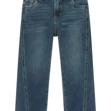 Джинсы с нашивкой-логотипом и отделкой по швам