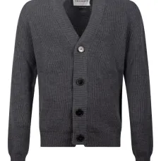 Кардиган в рубчик с V-образным вырезом