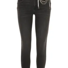 Джинсы с цепочкой и манжетами