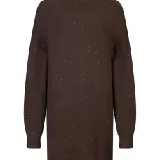 Декорированное платье с высоким воротником Декорированное платье с высоким воротником