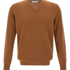 Вязаный свитер с V-образным вырезом