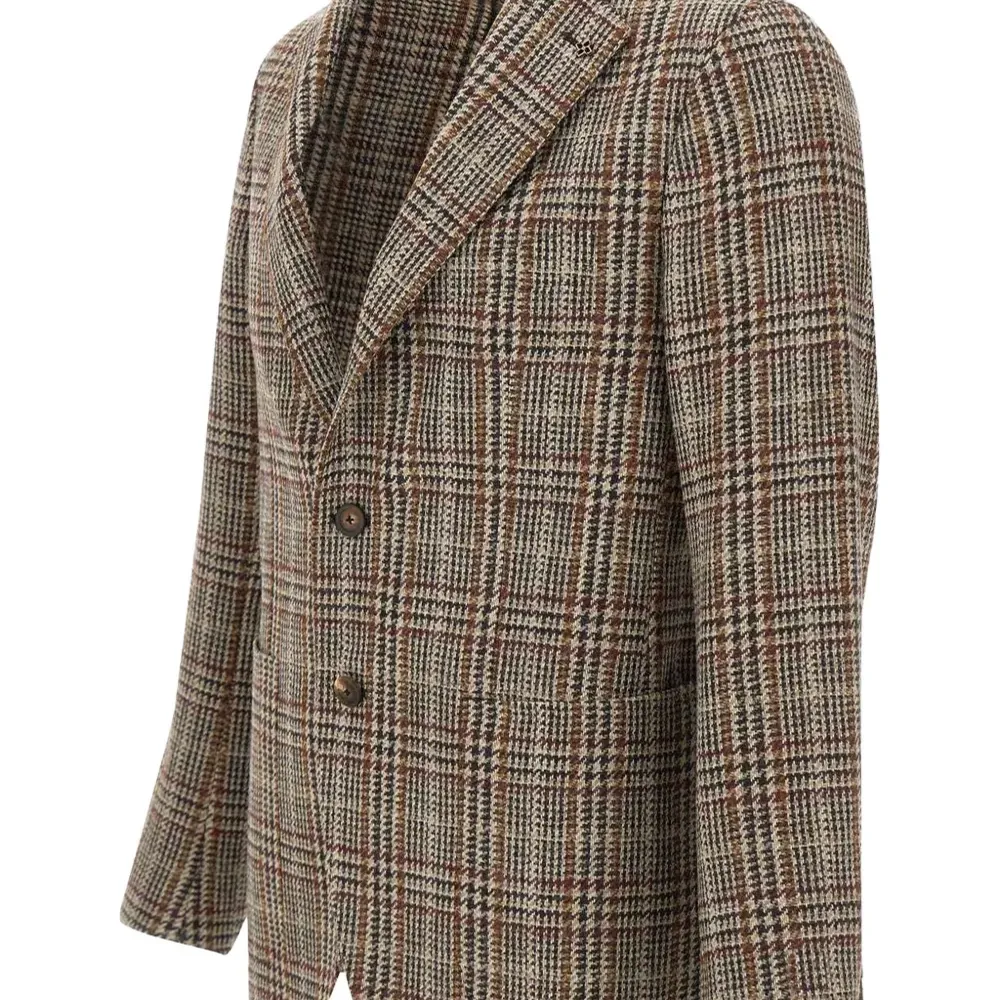 Однобортный пиджак в ёлочку