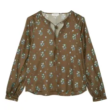 Блузка с цветочным принтом и галстуком