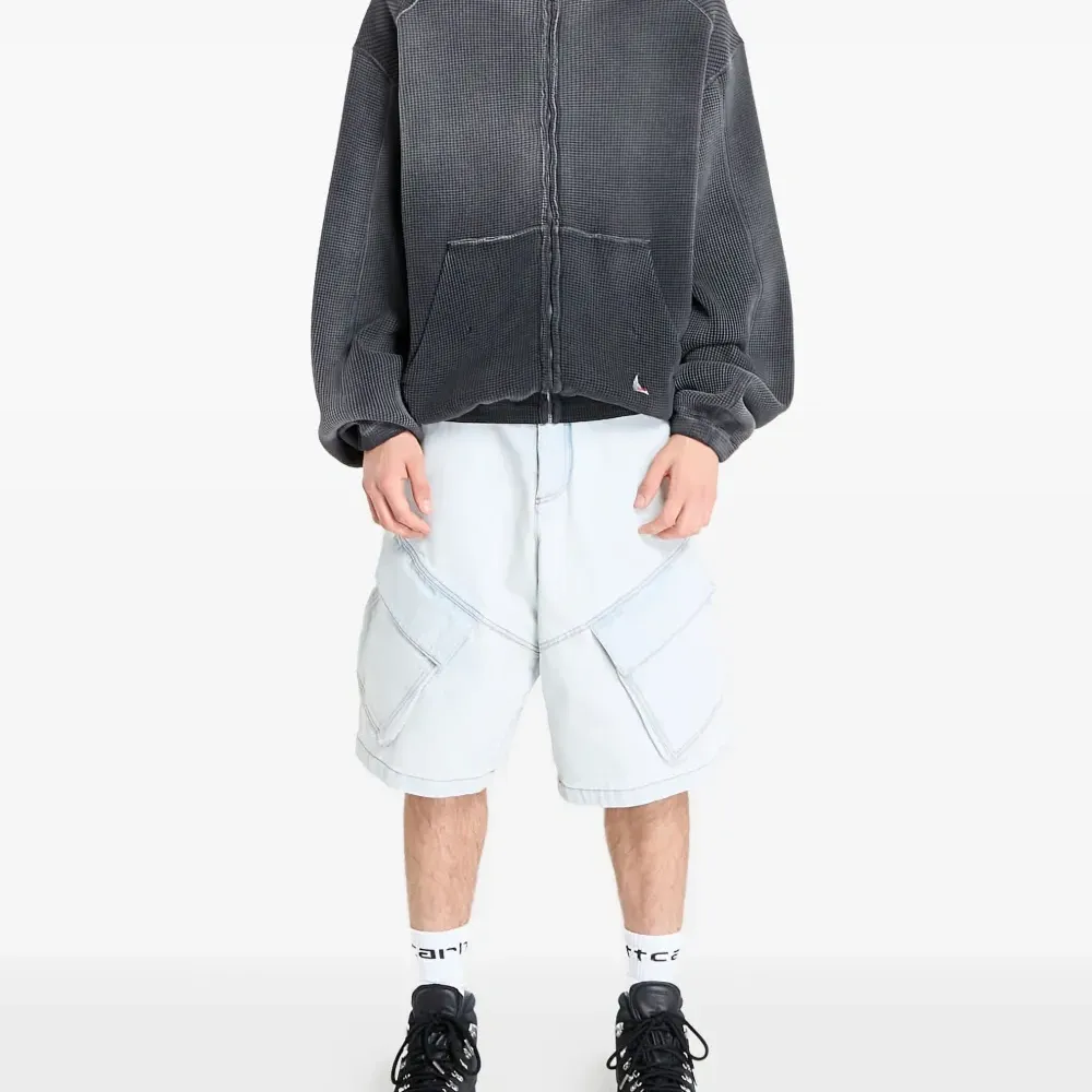 Толстовка с эффектом выцветания и вафельной текстурой Bee Sun