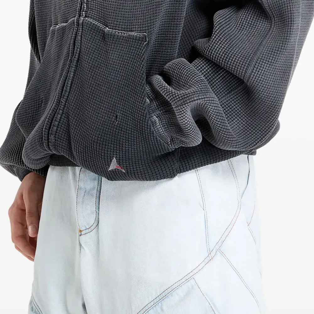 Толстовка с эффектом выцветания и вафельной текстурой Bee Sun