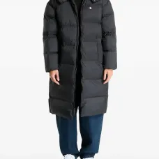 Стеганое пальто с капюшоном