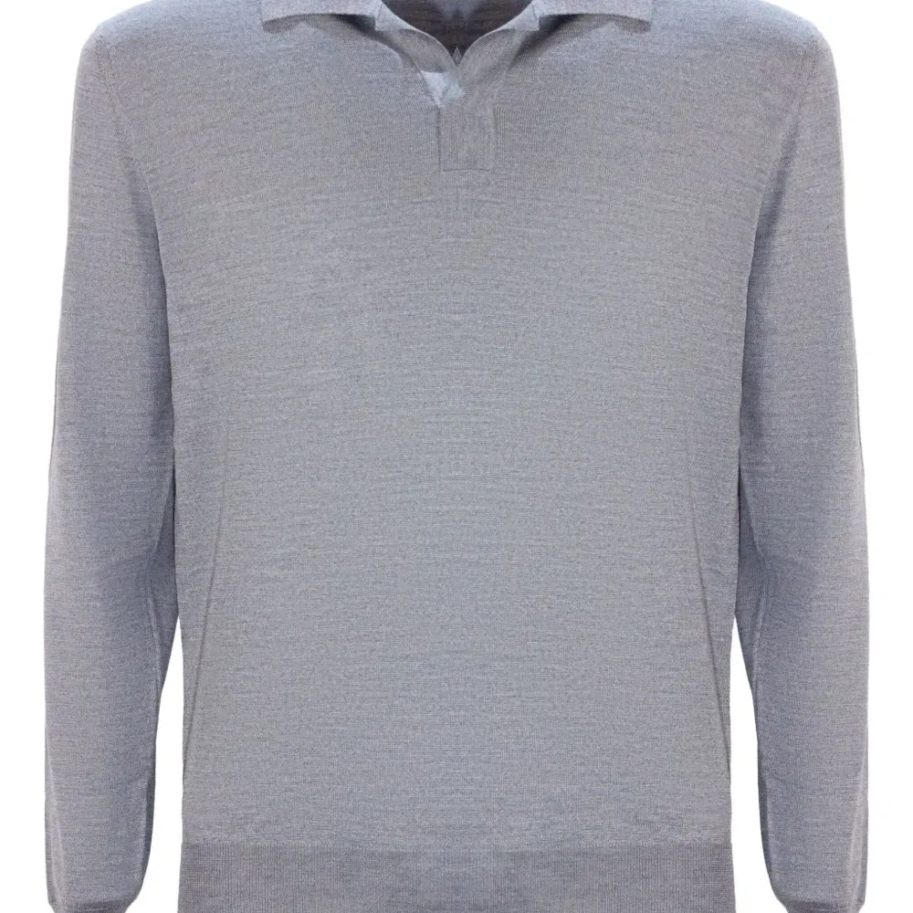 Пуловер-поло с длинными рукавами