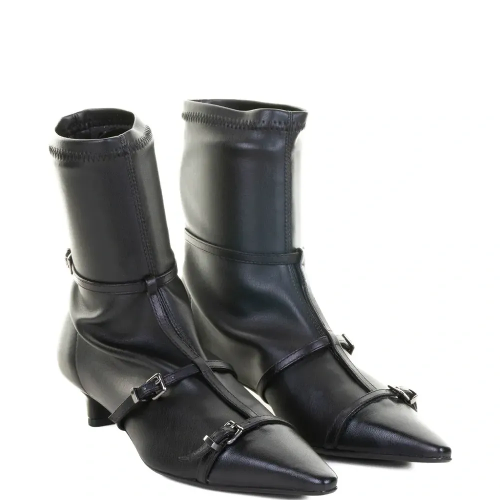 Ботильоны на каблуке 30 мм с пряжкой