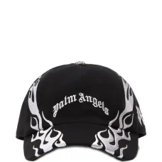 Бейсболка с логотипом и пламенным принтом