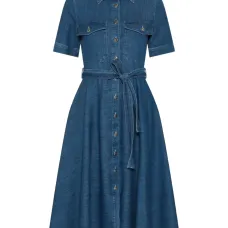 Платье миди Fagotto на пуговицах с поясом