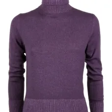 Свитер с ребристой вязкой и воротником-стойкой