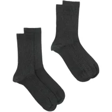 Рифленые носки с круглым вырезом (набор из двух пар) Рифленые носки с круглым вырезом (набор из двух пар)