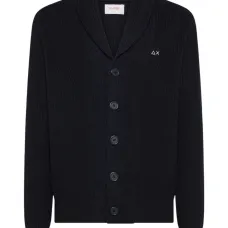 Кардиган с ребристой отделкой и воротником-шалью