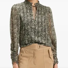 Блузка с цветочным принтом и оборками Блузка с цветочным принтом и оборками