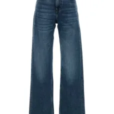 Джинсы из денима с широкими штанинами