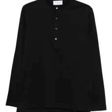 Поло с длинными рукавами на пуговицах