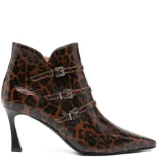 Ботильоны с анималистичным принтом и пряжками Ботильоны с анималистичным принтом и пряжками