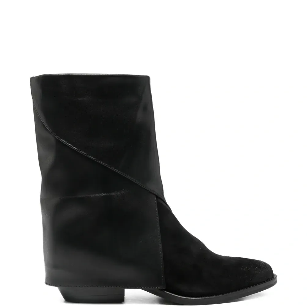 Ботильоны с замшевыми вставками