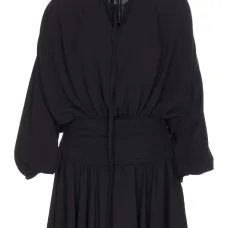 Мини-платье с длинными рукавами и V-образным вырезом Мини-платье с длинными рукавами и V-образным вырезом