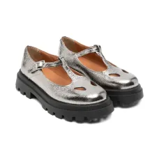 Балетки с т-образной пряжкой