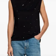 Декорированный топ без рукавов Декорированный топ без рукавов