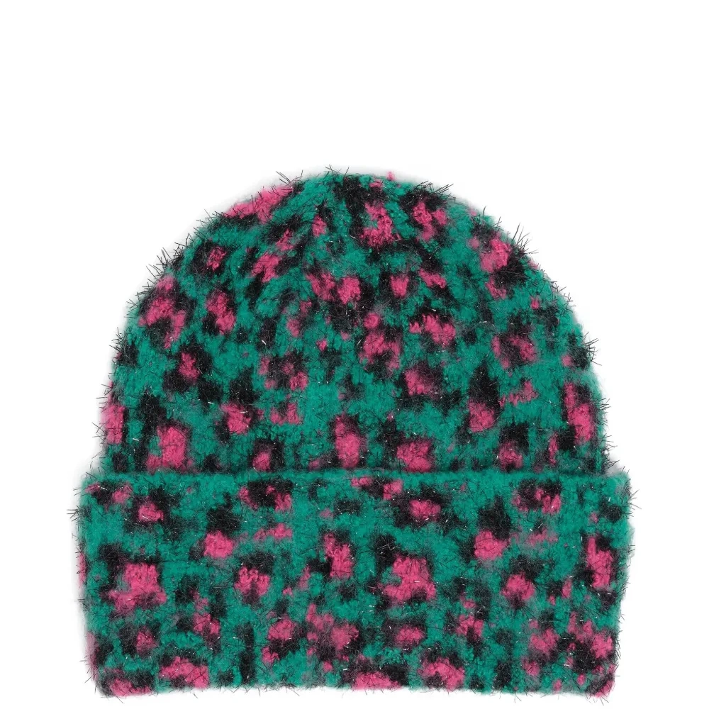 Шапка бини с леопардовым принтом