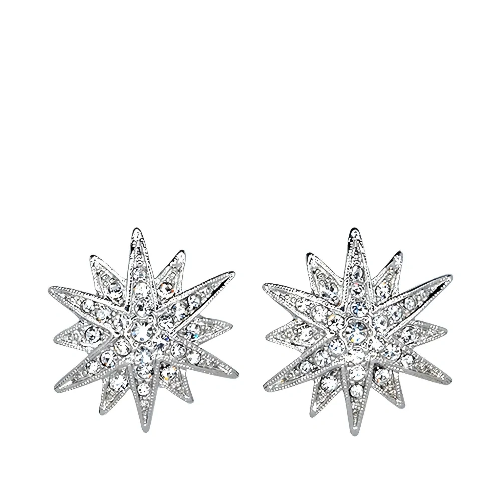 Серьги в форме звезды из родия