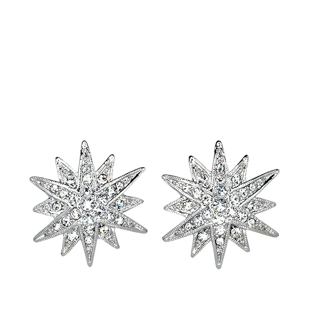 Серьги в форме звезды из родия