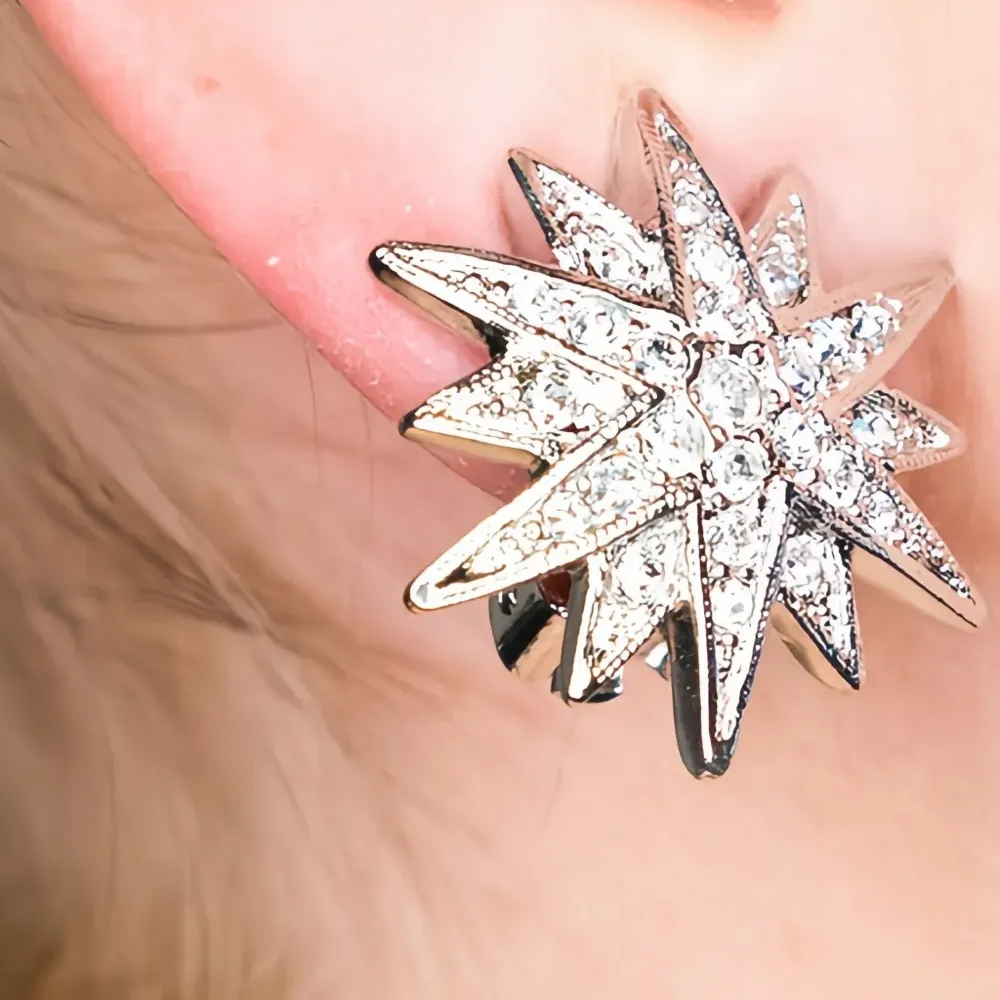 Серьги в форме звезды из родия