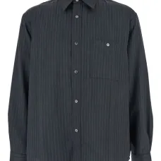 Полосатая рубашка с заостренным воротником