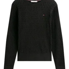 Свитер фактурной вязки с круглым вырезом