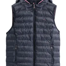 Дутый жилет с капюшоном