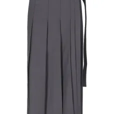 Плиссированная юбка миди с бахромой