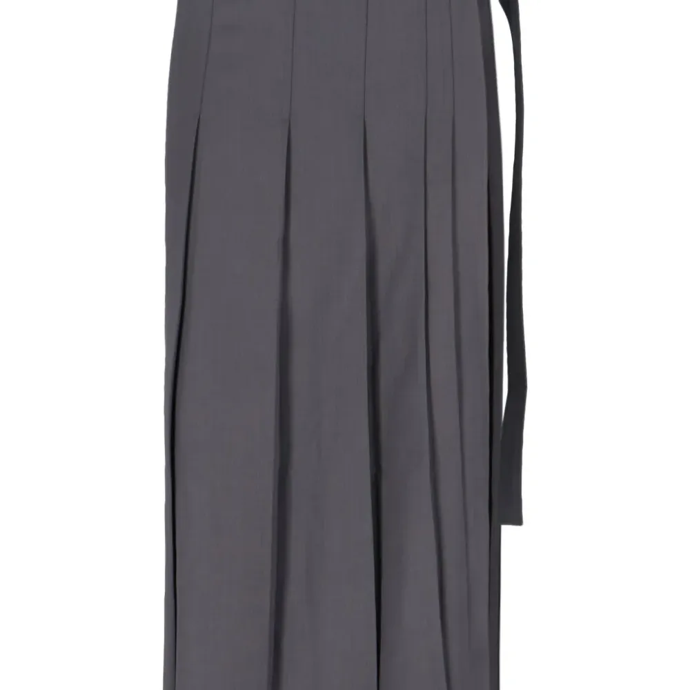 Плиссированная юбка миди с бахромой