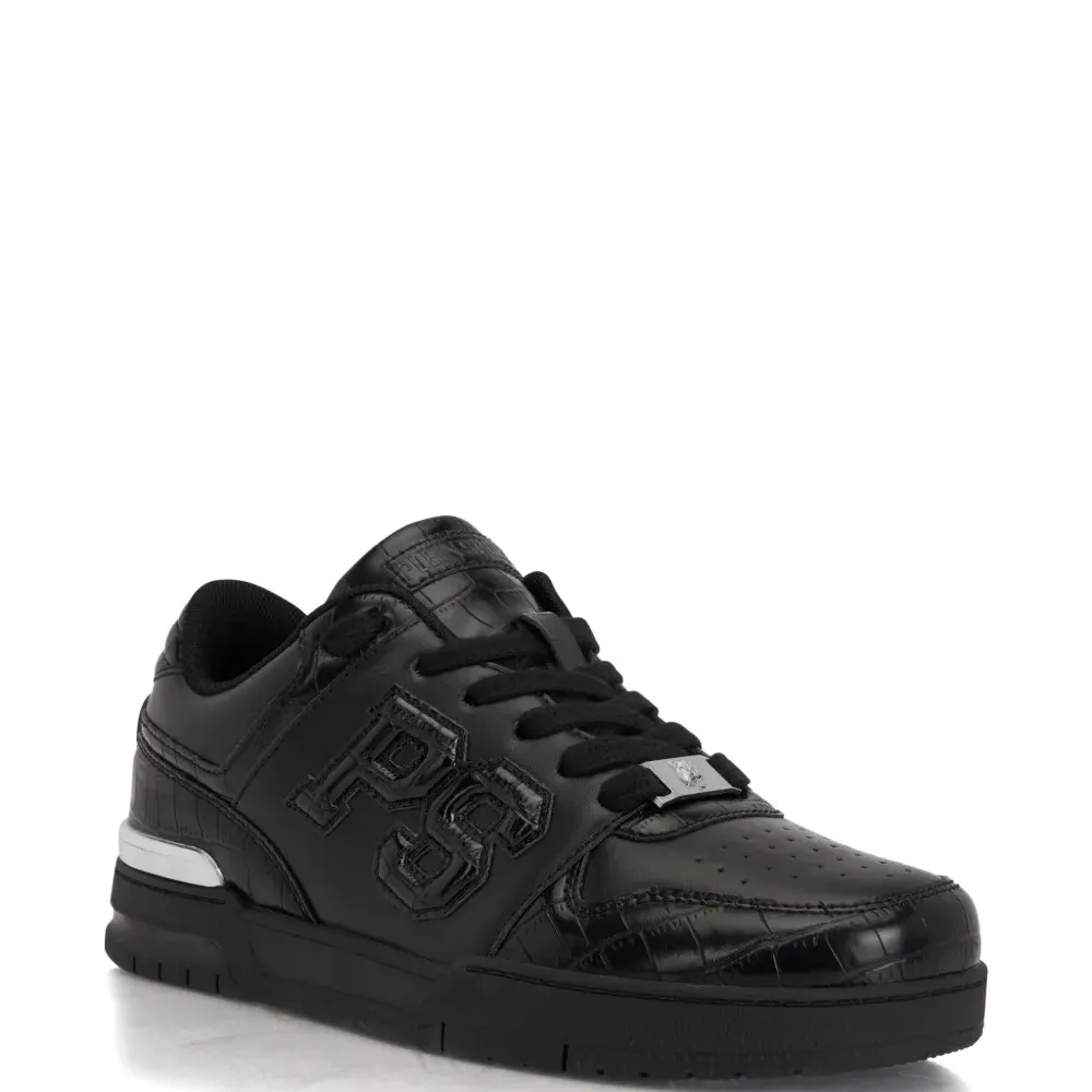 Кеды на плоской подошве с нашивкой-логотипом