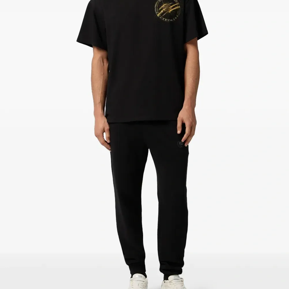 Футболка с круглым вырезом и прорезиненным принтом