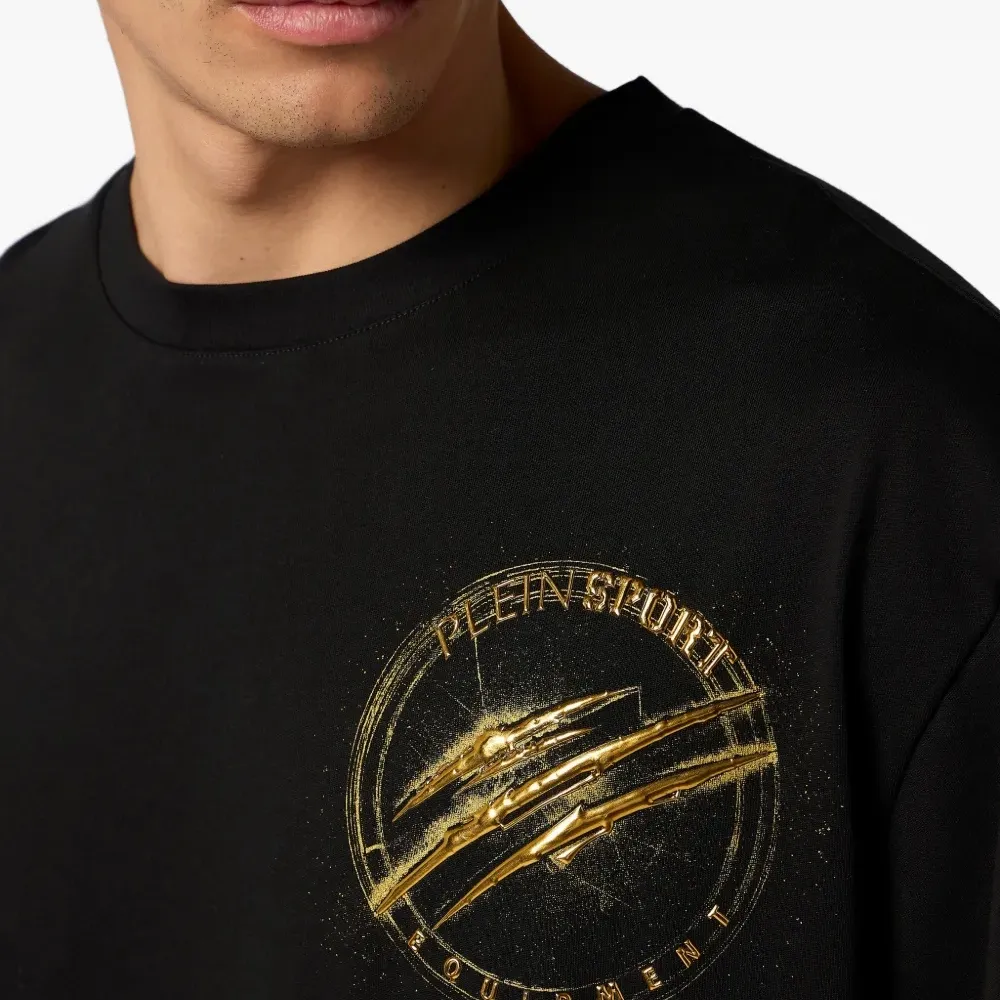 Футболка с круглым вырезом и прорезиненным принтом