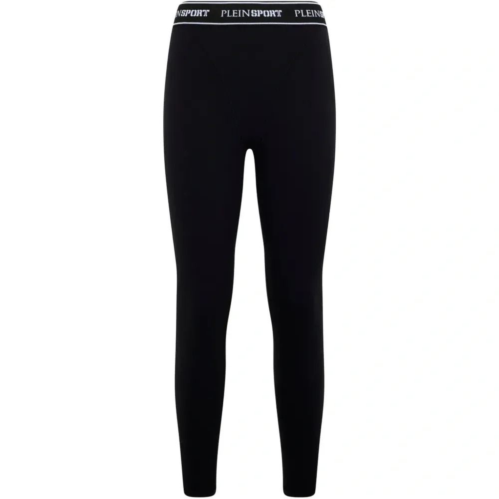 Леггинсы с логотипом и эластичной талией