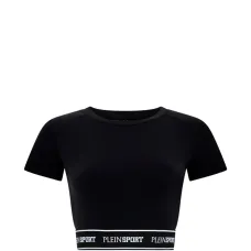 Укороченная футболка с рукавами реглан и надписью