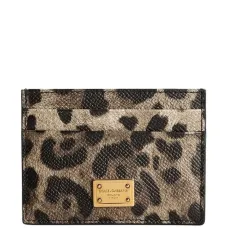 Картхолдер с леопардовым принтом и логотипом