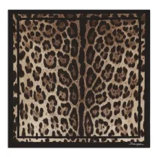 Шарф с леопардовой окантовкой