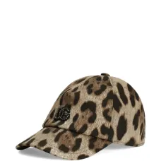 Бейсболка с логотипом и леопардовым принтом