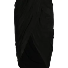 Юбка мини асимметричного кроя с драпировкой