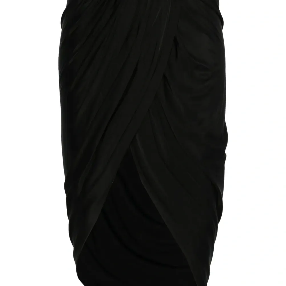 Юбка мини асимметричного кроя с драпировкой