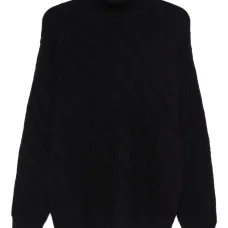 Фактурный свитер с высоким воротником