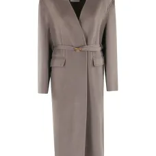 Однобортное пальто с поясом