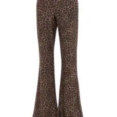 Расклешенные брюки с анималистичным принтом