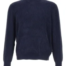 Свитер в рубчик с круглым вырезом