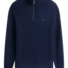 Трикотаж в рубчик с воротником на молнии