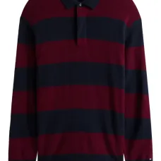 Рубашка поло с отделкой в полоску